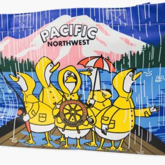 Chalo Seattle Rain Ducks Tote - Picture 1 of 9